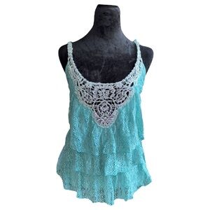Y2k Vanity All lace ruffled layered top lined size medium‎
